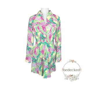 Lilly Pulitzer pastel patchwork look shirtdress size small